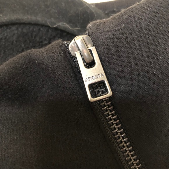 Athleta Pullover Womens S Black Quarter Zip Fleece Lined Pockets Asymmetrical - Picture 13 of 16